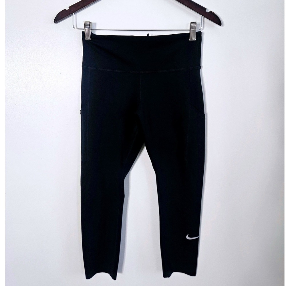 Nike‎ Epic Fast Luxe Dri-FIT Running Leggings Black Pockets Perforated Hem Med